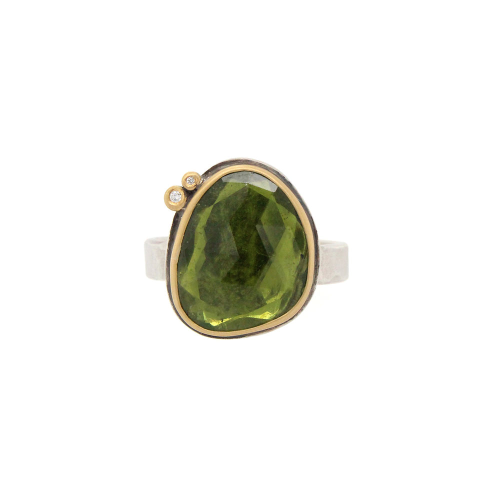 organically shaped green tourmaline ring