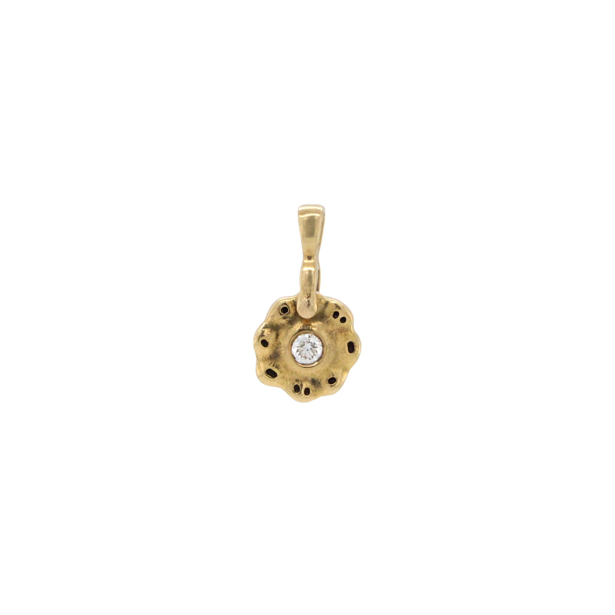 yellow gold and diamond flower pendant