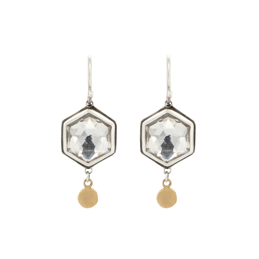 white topaz drop earrings
