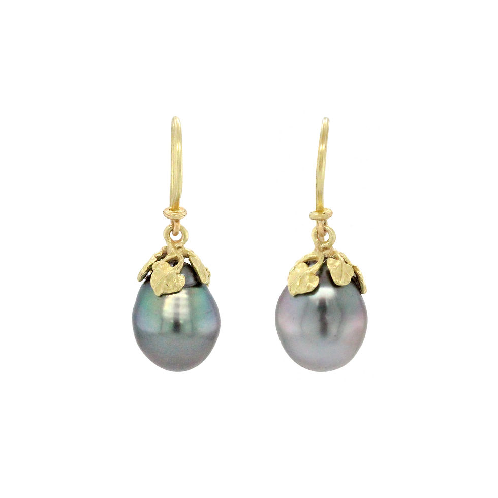 tahitian pearl branch drop earrings