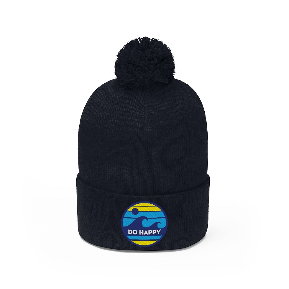 Thumbnail: Pom Pom Beanie-Sun/Sea Logo