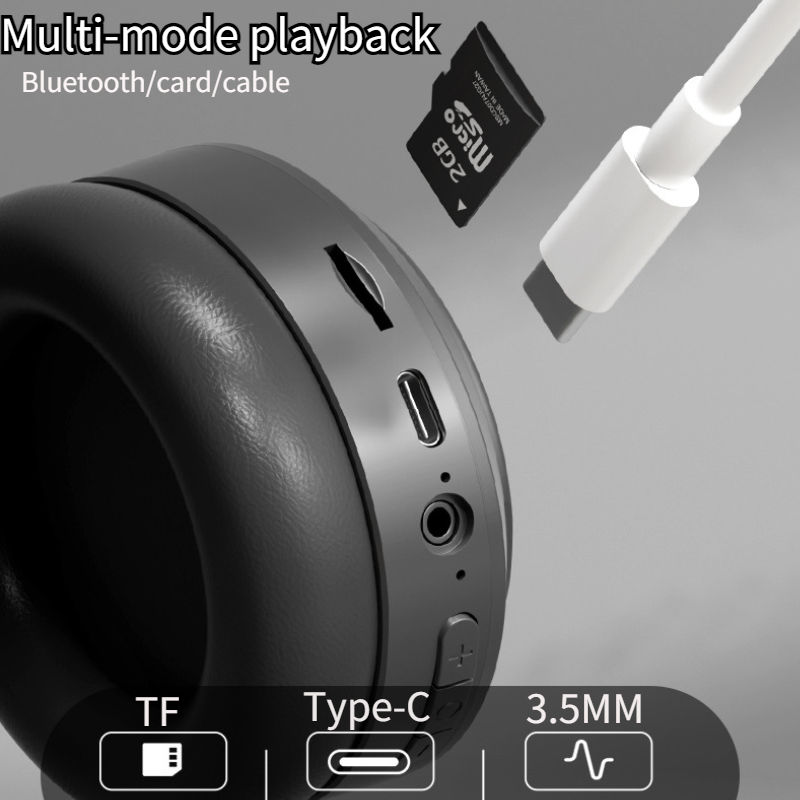 Thumbnail: Over Ear HIFI Stereo M5 Headsets Wireless Bluetooth 5.3 Headphones Sports Gaming