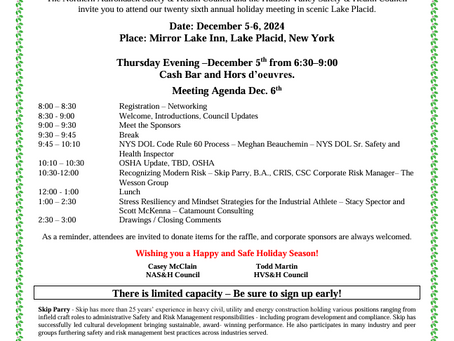 NASHC Annual Holiday Safety & Health Council Meeting - This Weekend!