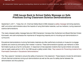 CSB Releases Back to School Safety Message