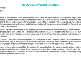 Check out VPPPA's new blog post, "Top Warehouse Organization Mistakes."