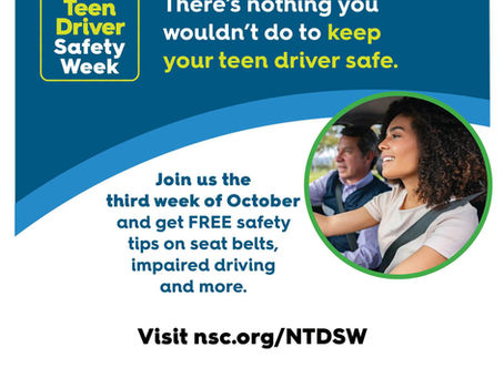 National Teen Driver Safety Week: October 18-24