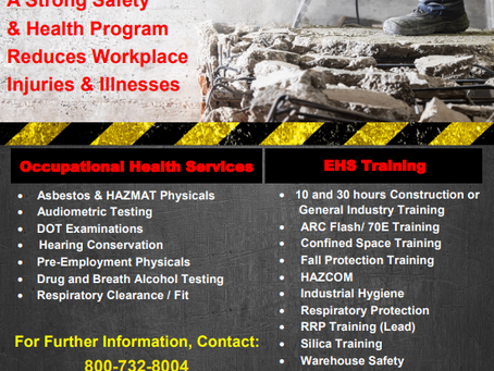 A strong safety and health program reduces workplace injuries and illnesses!