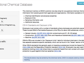 OSHA Occupational Chemical Database