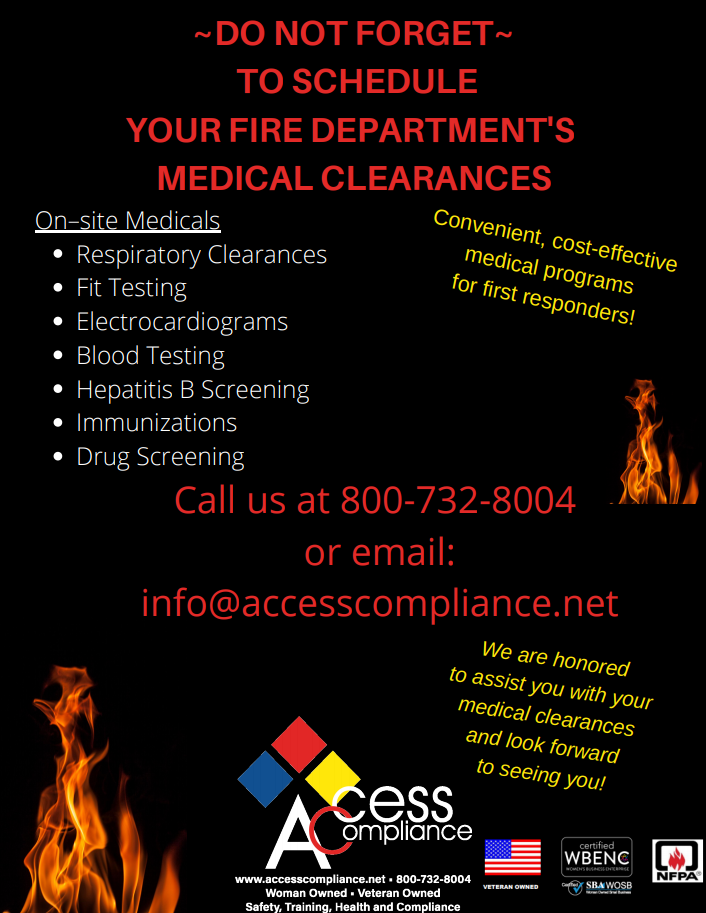 Is your fire department due for medical clearances and fit tests?