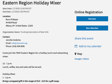 TANY Eastern Region Holiday Mixer