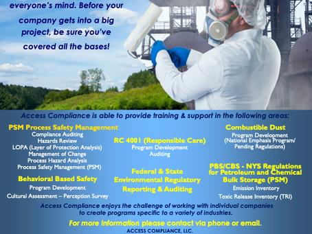 In need of EHS Services in Accordance with OSHA 1910.119?