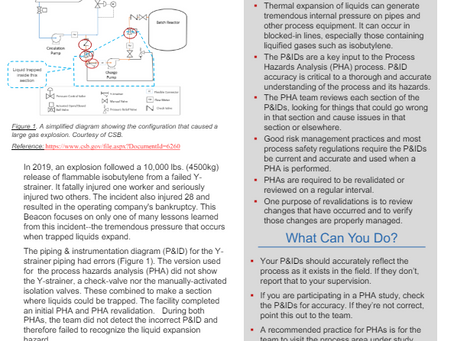 July 2024 CCPS Process Safety Beacon: P&IDs