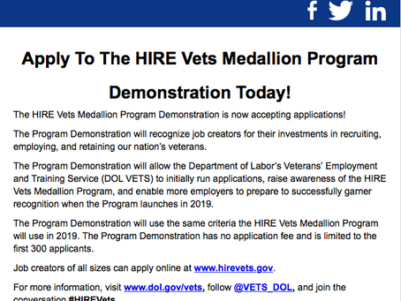 Apply To The HIRE Vets Medallion Program Demonstration Today