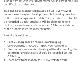 OSHA Record Keeping in 2019: What You Need to Know - This Thursday!