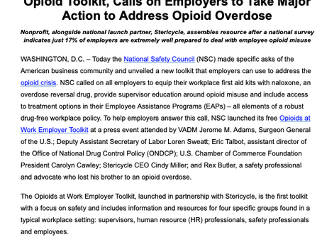 NSC Releases Employer Opioid Toolkit Resources