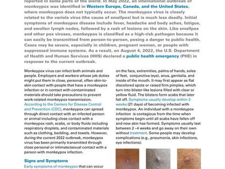 Monkeypox Virus Fact Sheet