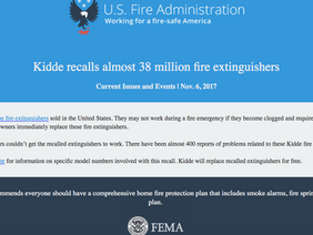 Kidde Recalls Almost 38 Million Fire Extinguishers in the U.S.