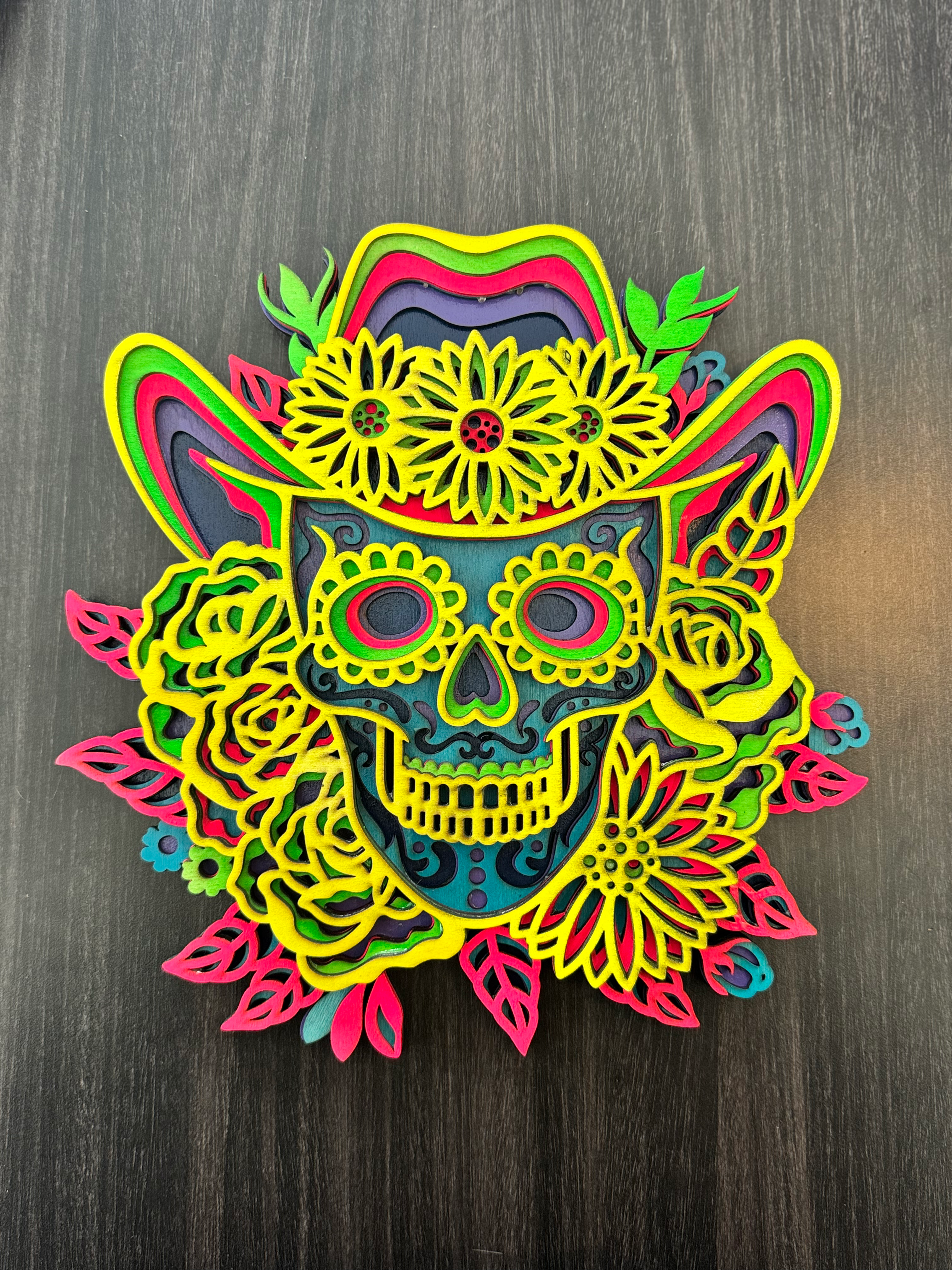 Sugar Skull with Hat 3D