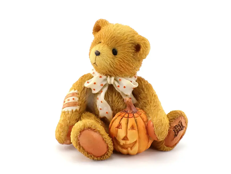 Thumbnail: Cherished Teddies OSCAR ? OCTOBER #914843 Jack-o-Lantern Pumpkin