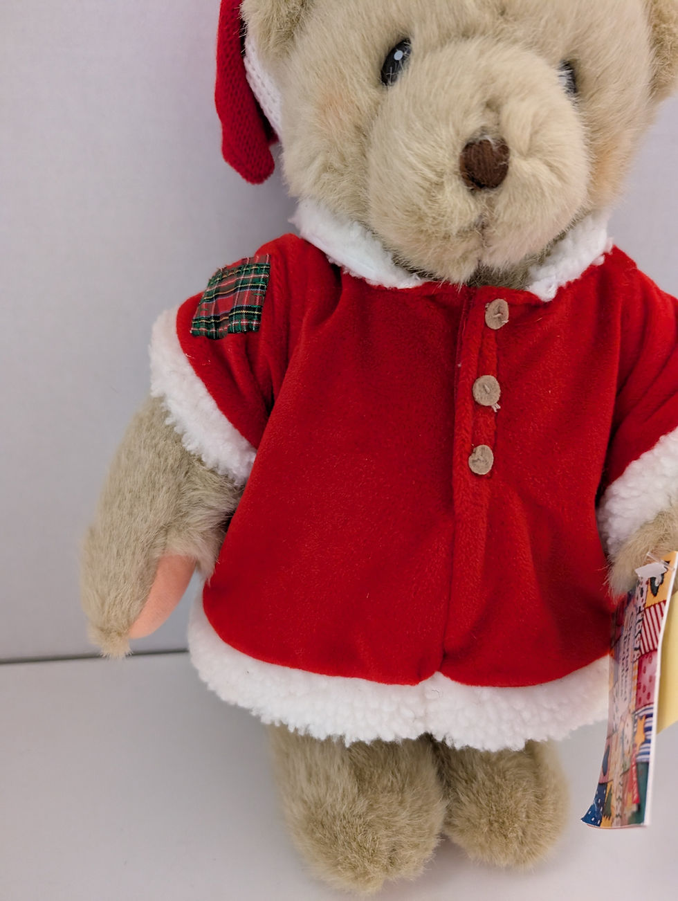 Thumbnail: Cherished Teddies Bear Beth Santa Outfit w. Patches Dakin 14"