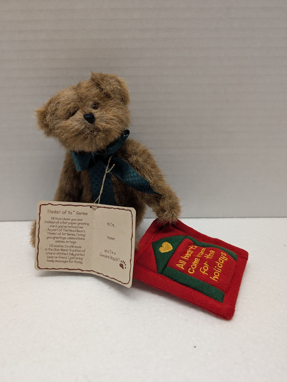 Boyds Bear Plush Homer 7.5" jointed with quilt 904363