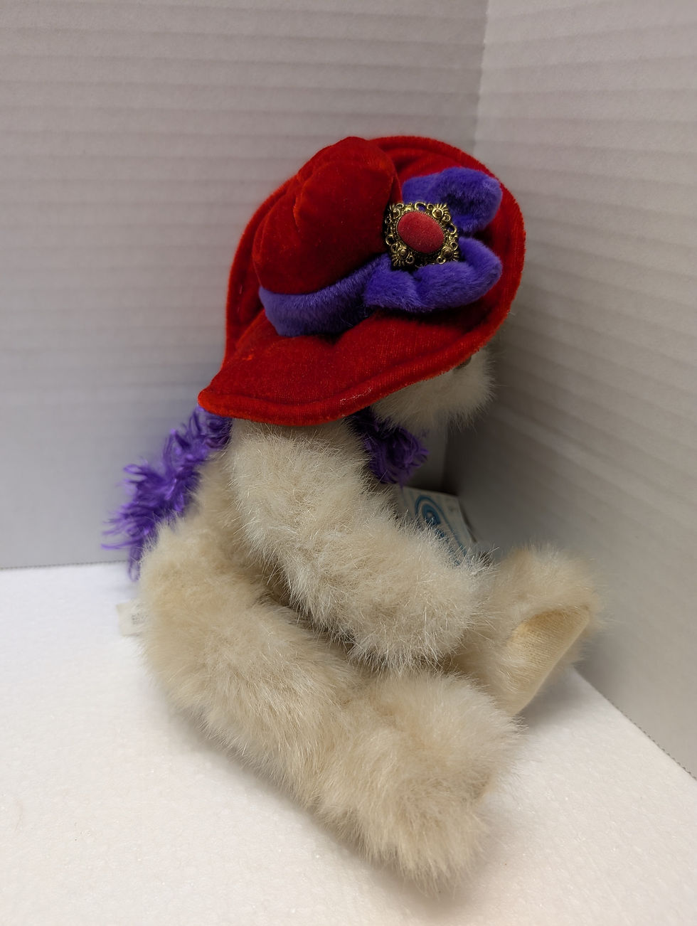 Thumbnail: Ganz Garnette Red Hat Bear with Glasses and Purple Boa H6173 11"
