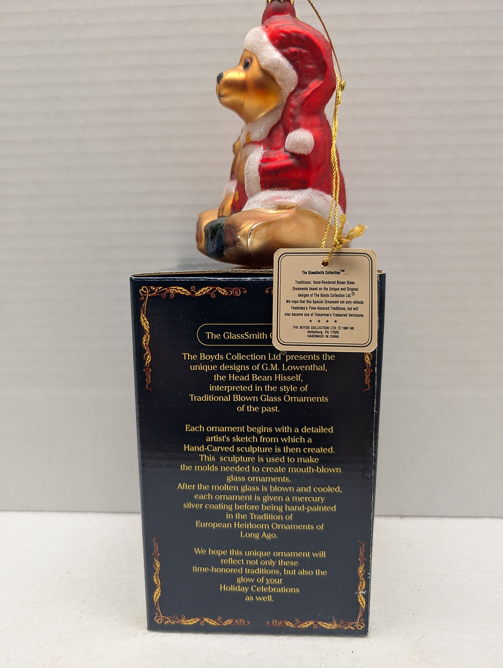 Thumbnail: Boyds Glass Ornament S.C. 391000 Santa Ornament.