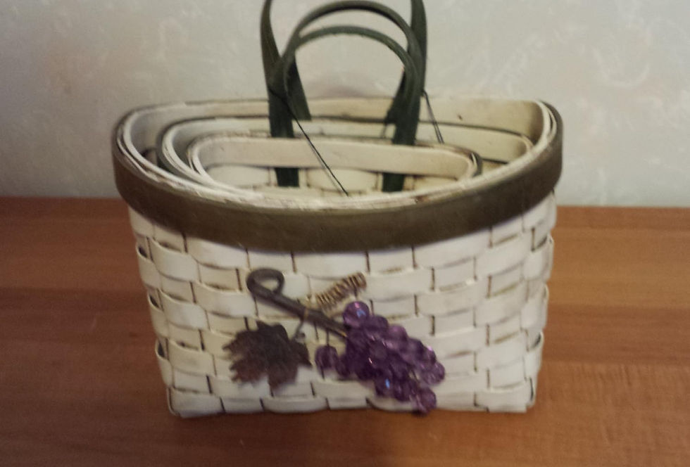 Thumbnail: Boyds Accesories Chardnay Grape Harvest Baskets #65192 Set of 3