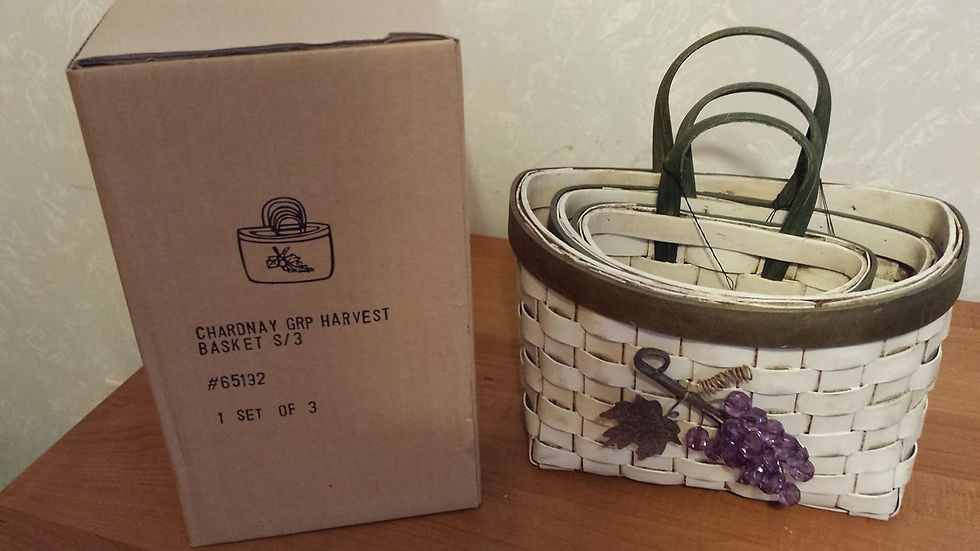 Thumbnail: Boyds Accesories Chardnay Grape Harvest Baskets #65192 Set of 3