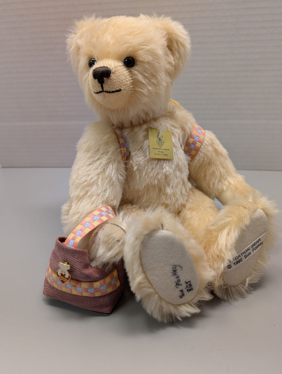 Thumbnail: Artist WandaBear #2  Peaches & Cream Mohair Bear Designed by Wanda Shope