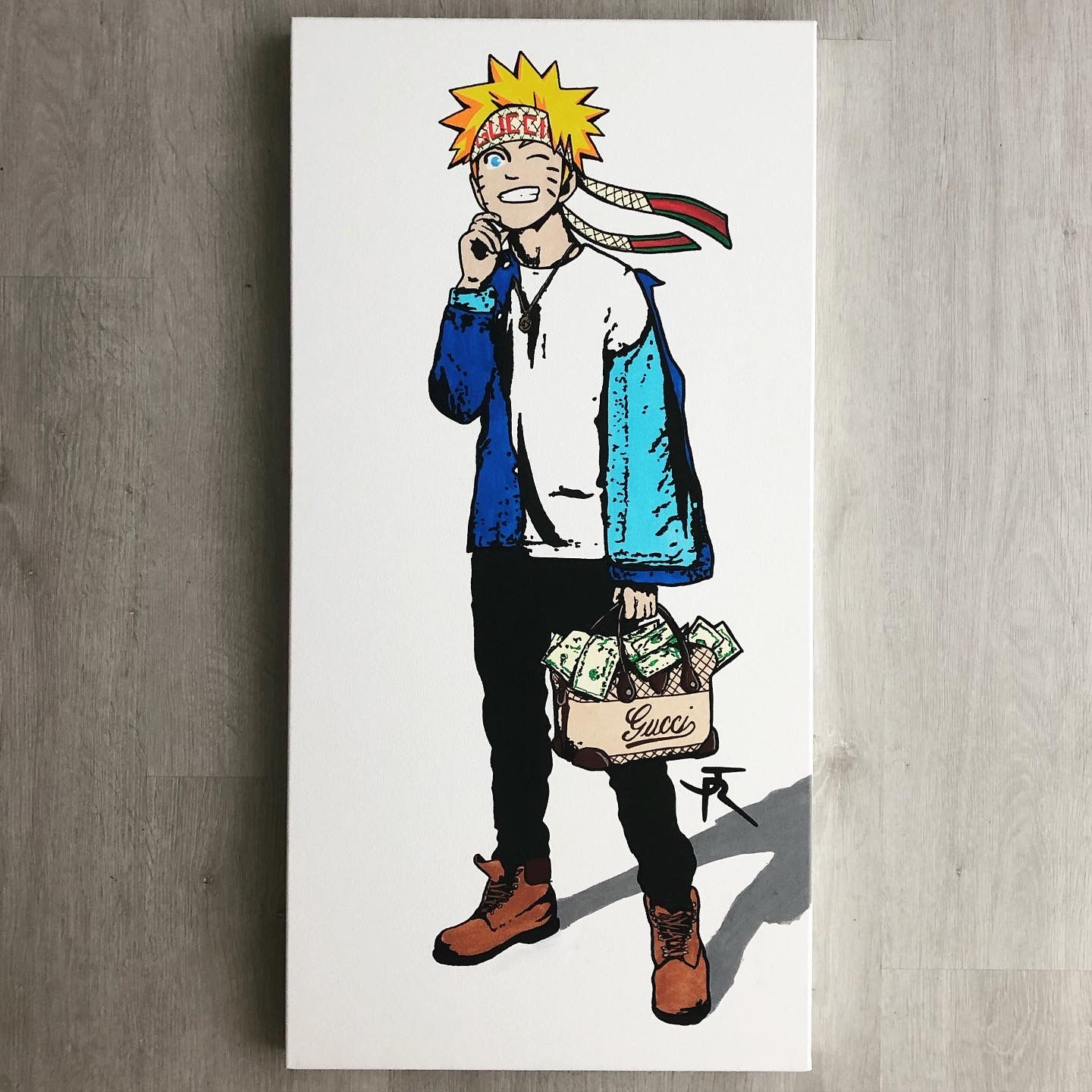Tableau sur toile de JR Artiste représentant Naruto en Gucci