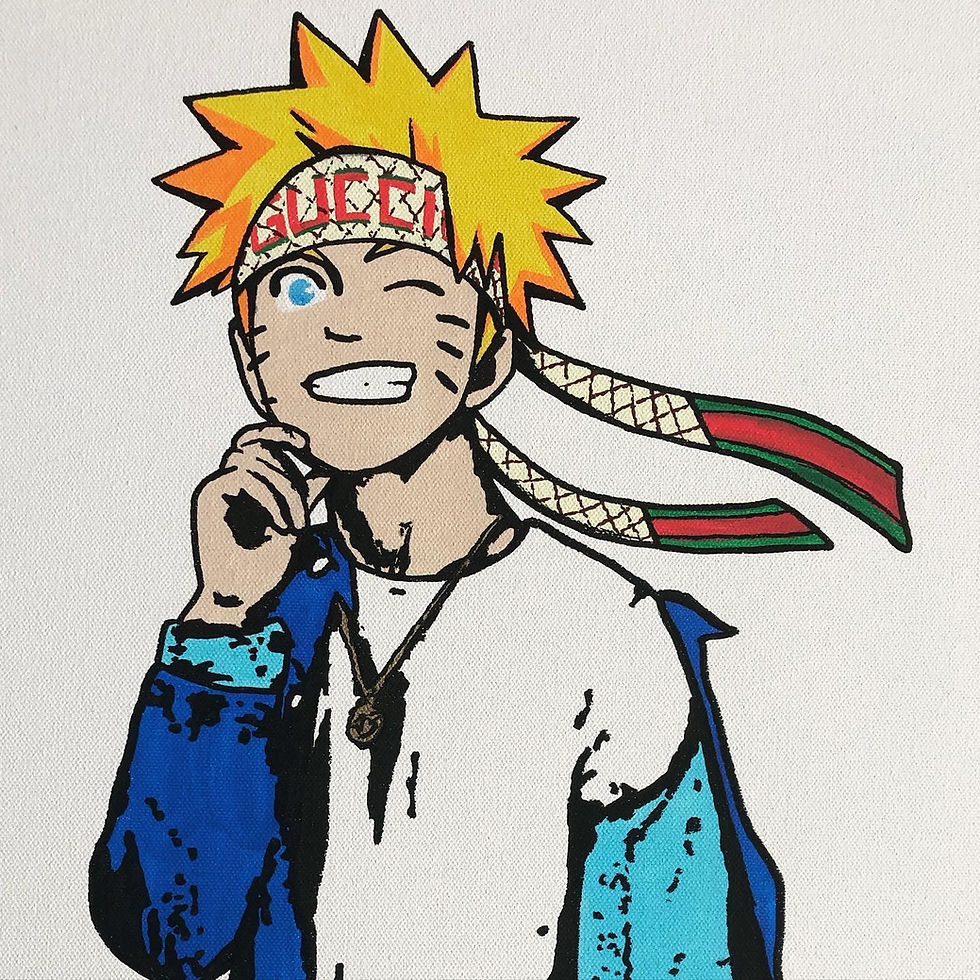 Miniature : Tableau sur toile de JR Artiste représentant Naruto en Gucci