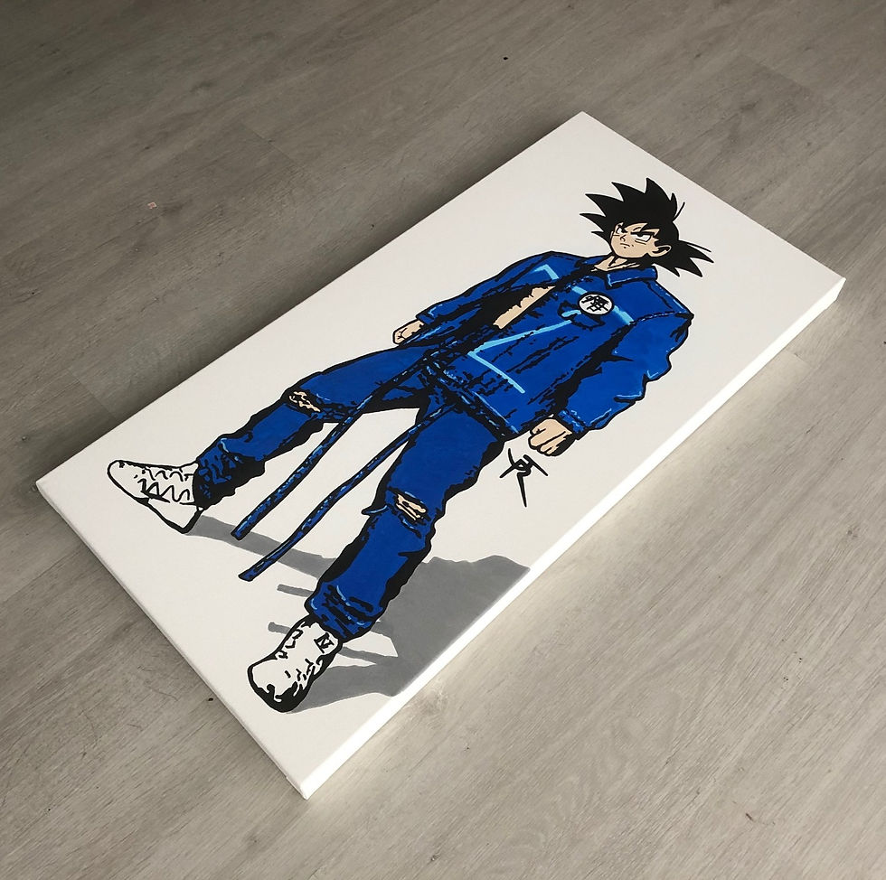 Miniature : Tableau sur toile de JR Artiste San Goku en Louis Vuitton de profile