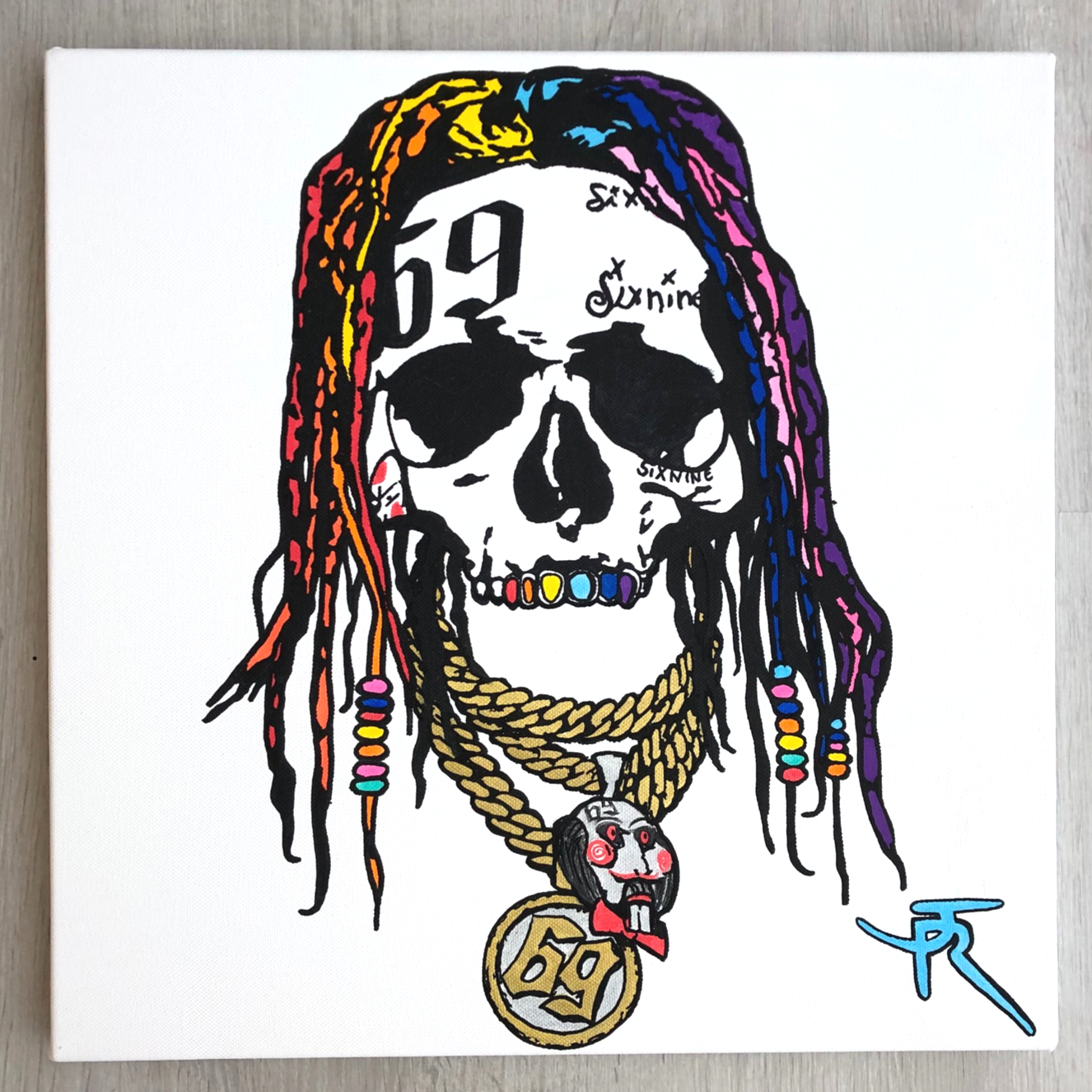 6IX9INE Skull bling - Tableau