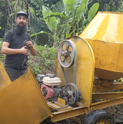 Dad and his new cement machine