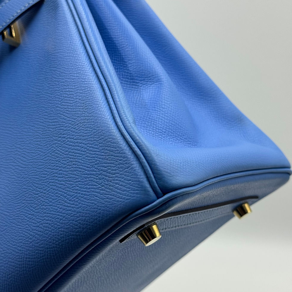 Thumbnail: Pre-owned | Hermès Birkin 30 in Bleu Paradis Togo L GHW Stamp Square R (2014)