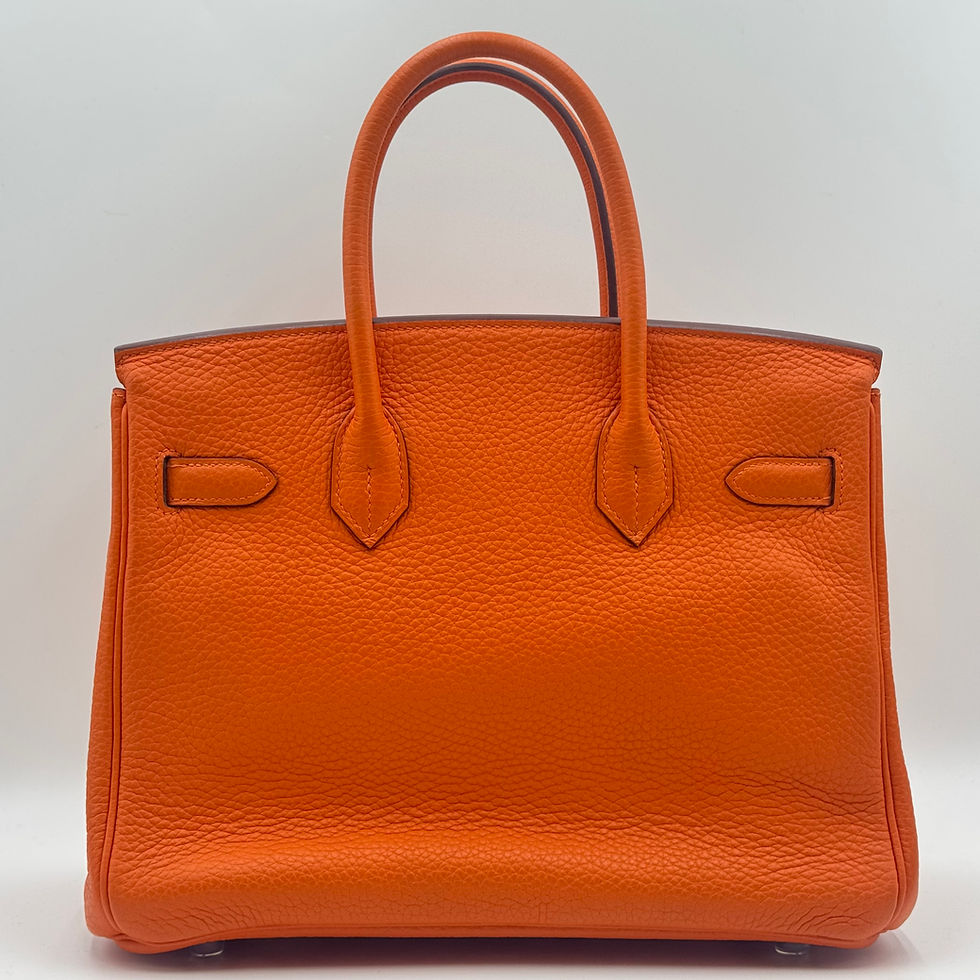 Thumbnail: Pre-owned | Hermès Birkin 30 in Orange Clemence Leather PHW Stamp Square N 2010