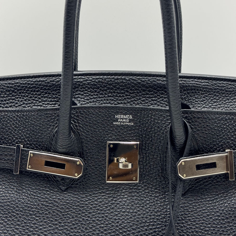 Thumbnail: Pre-owned | Hermès Birkin 30 in Black Togo Leather PHW Stamp Square L (2008)