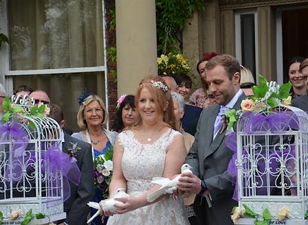 wedding bride doves
