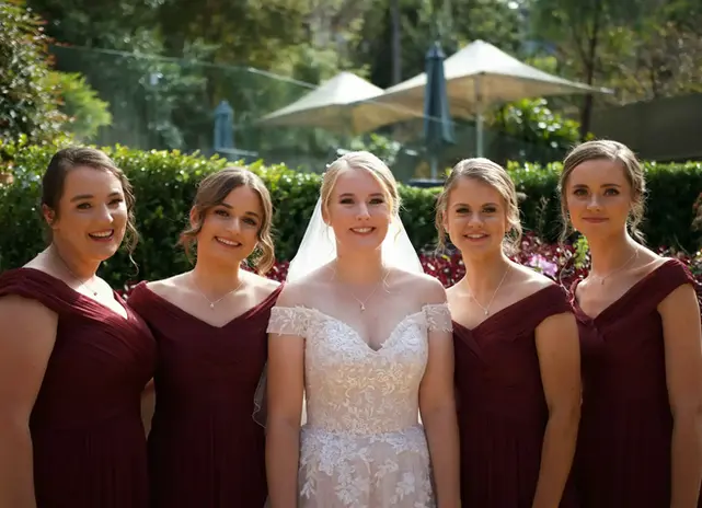 bridesmaids with the bride