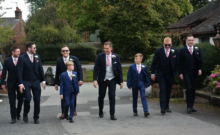 groomsmen walking