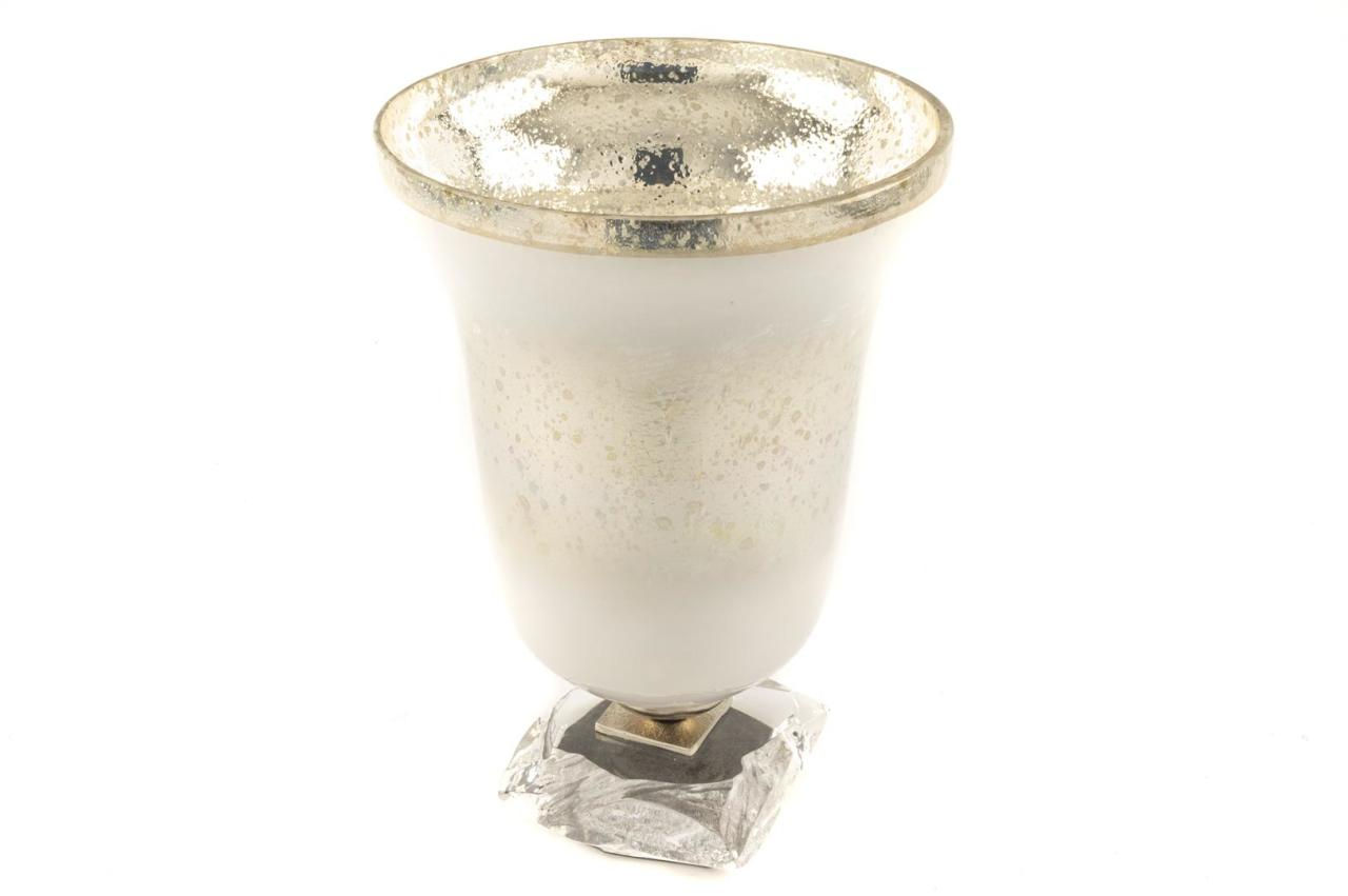 Gold Beyaz Cam Vazo 26x36cm