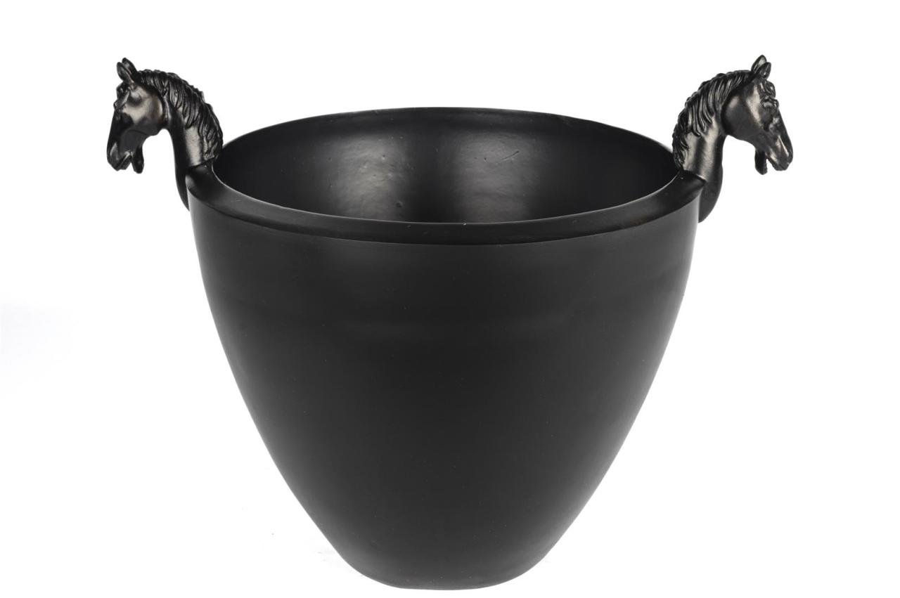 Siyah At Resin Vazo 37x29cm