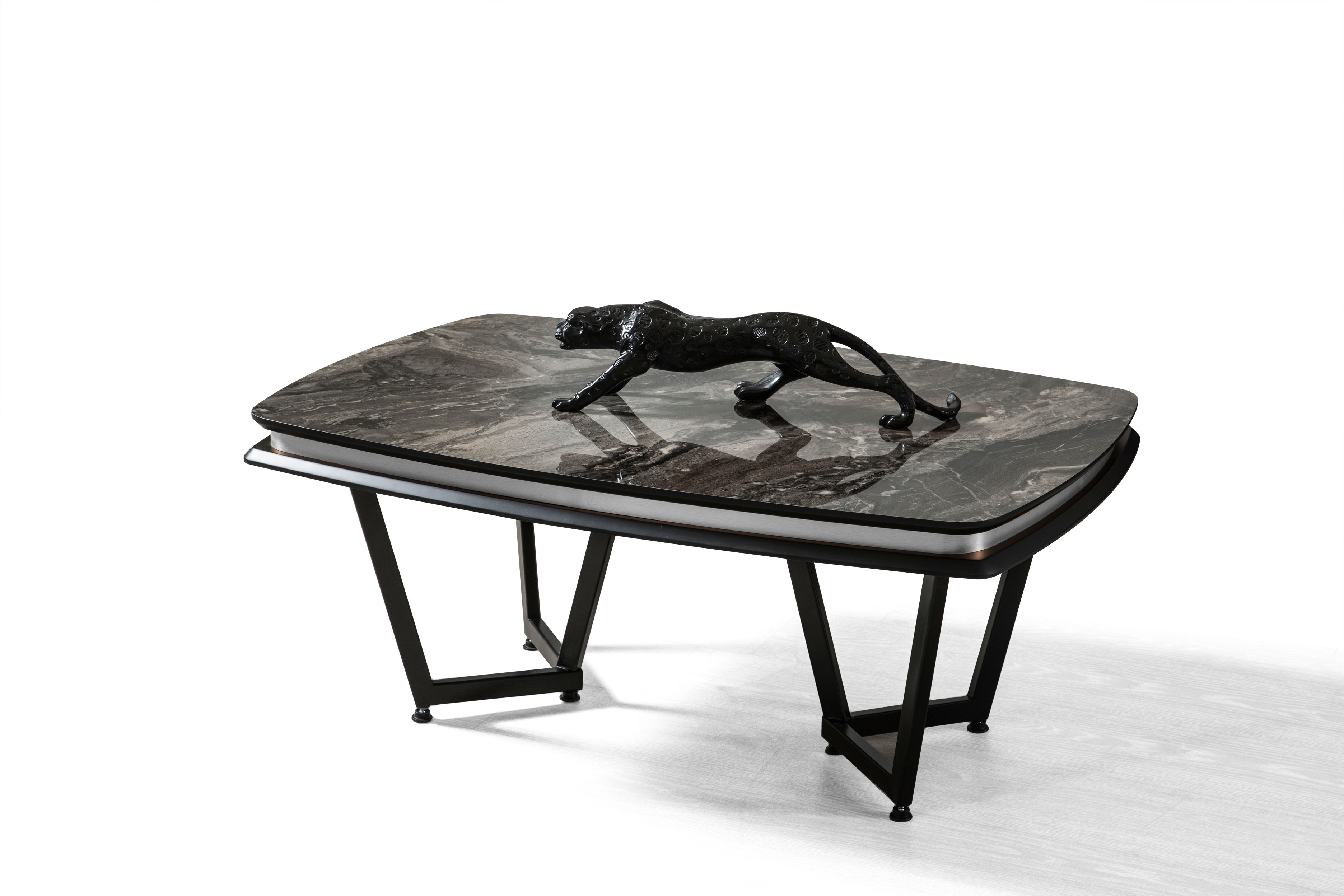 Marina Siyah Gümüş Orta Sehpa