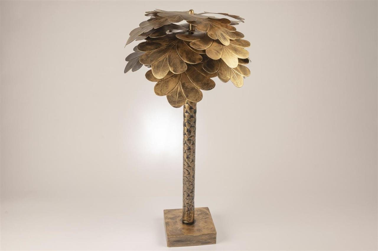 Gold Çiçek Abajur 72cm