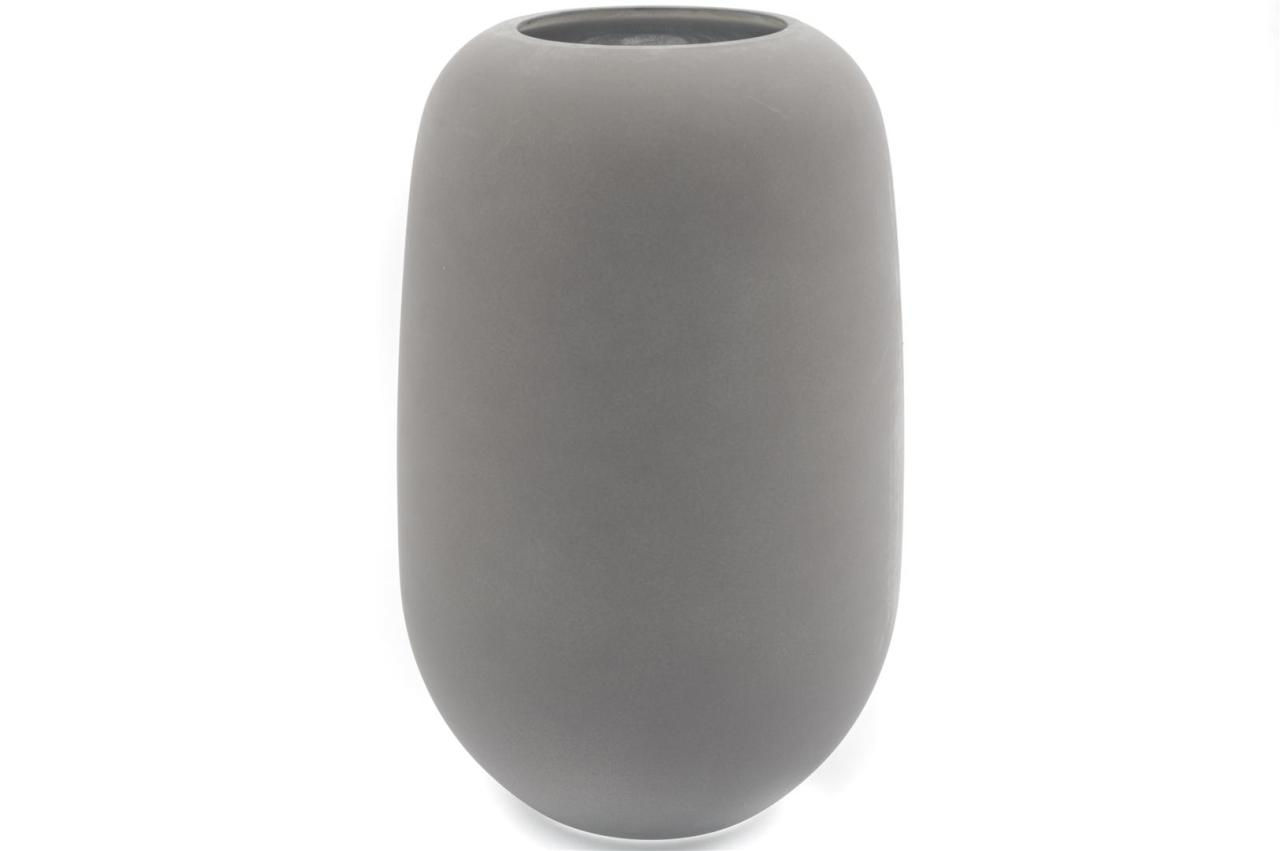 Gri Mat Uzun Cam Vazo 13x26cm