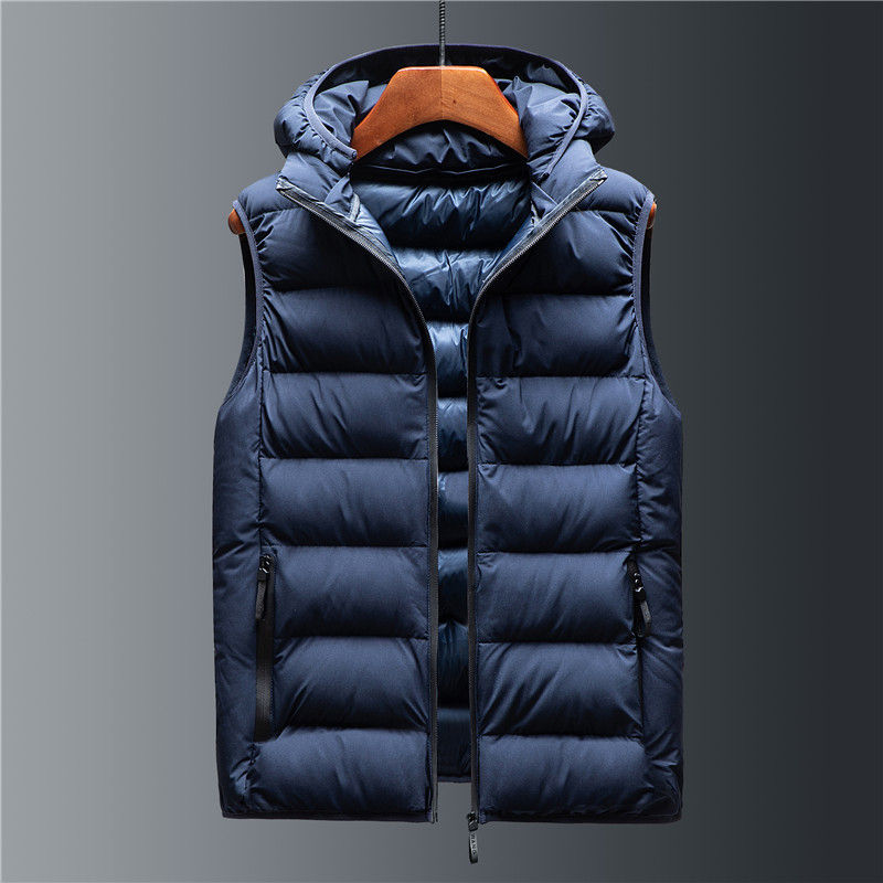 Men Hooded Cotton Vest Thickened Winter Outerwear