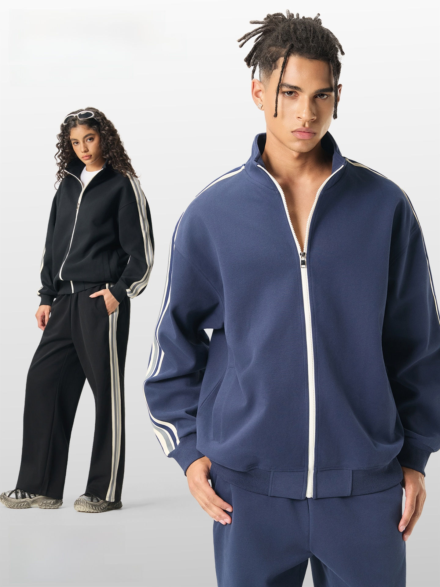 Casual Sports zip-up Sweatshirt and Joggers set