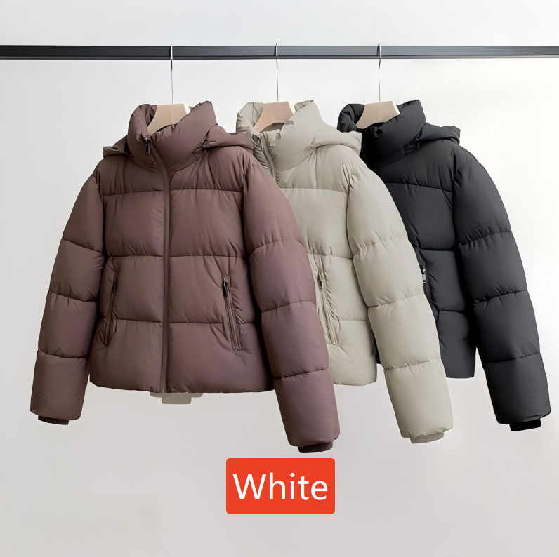 Thumbnail: Women's short-sleeved button-down hooded cotton coat