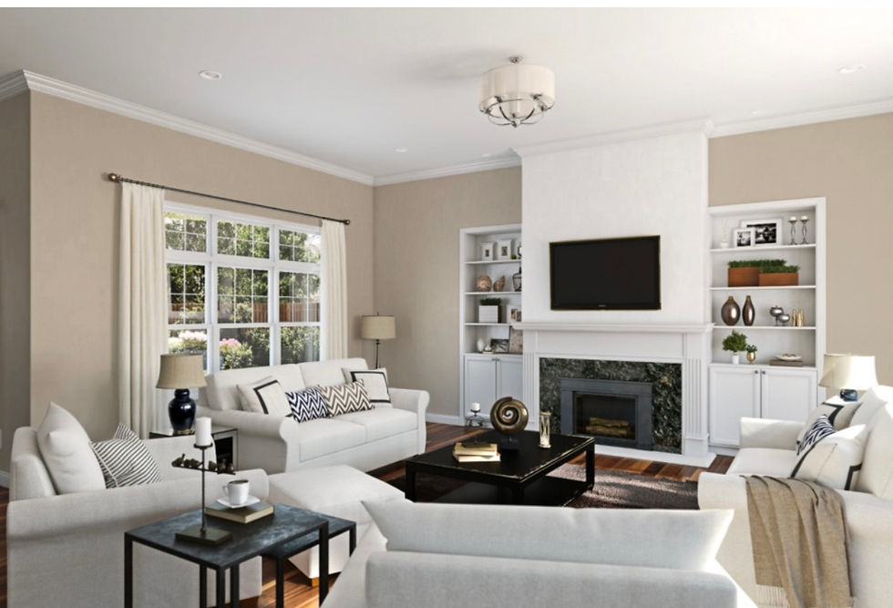 SW 9173 Shitake. Living room. Cashmere Flat Enamel Finish.